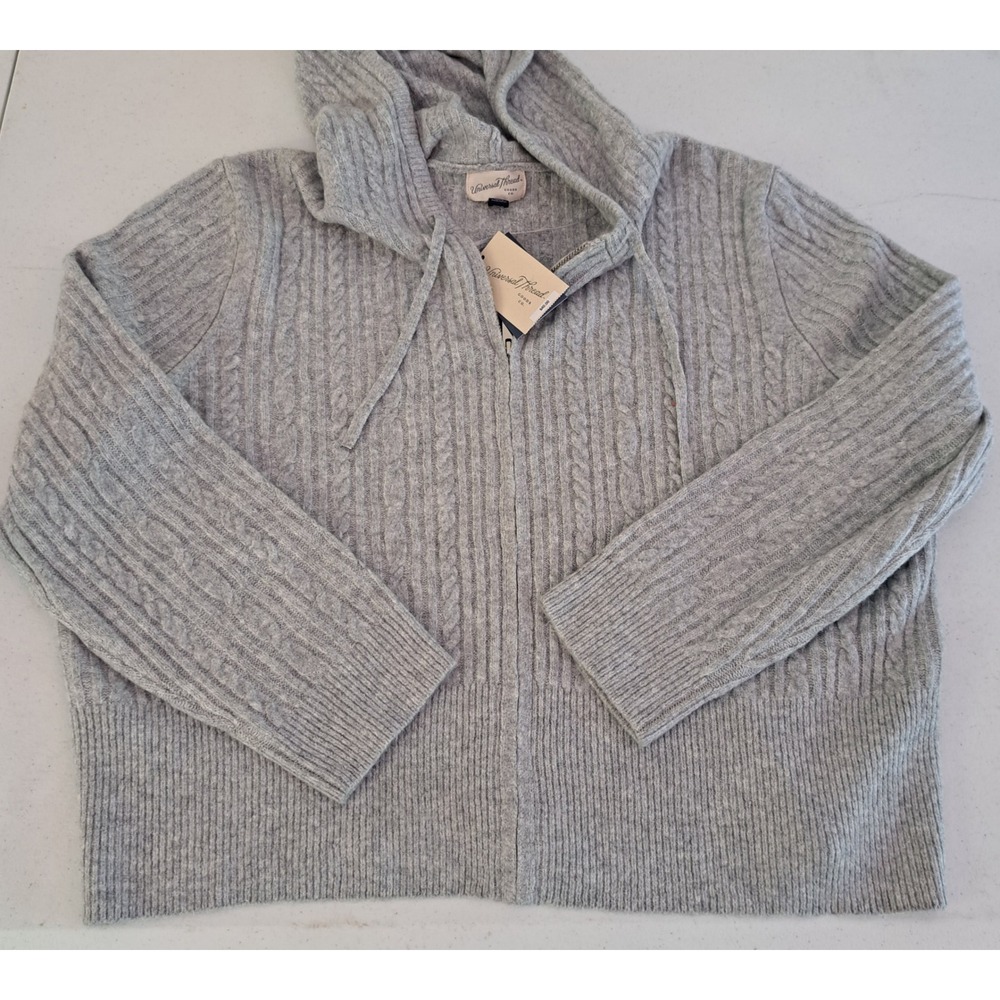 Universal Thread Cable Knit Hoodie Womens XXL Grey NEW Cashmere Soft 976-160-B42